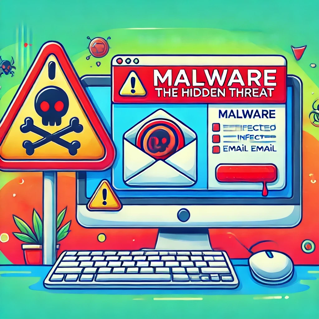 Immagine computer infettato da un malware